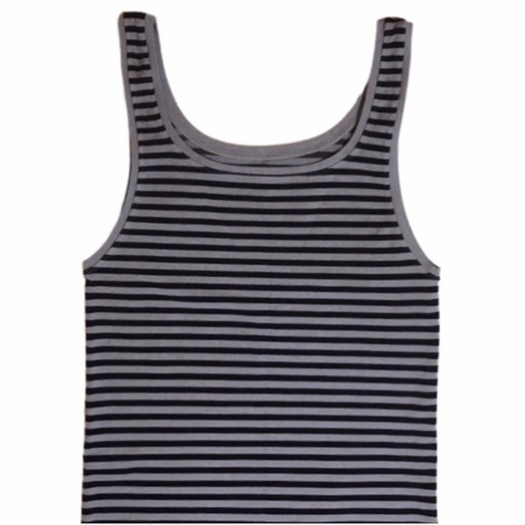 Soma Seamfree Stripe Cami with Stretch in Black/Heather Silver, Size Large - Picture 2 of 12